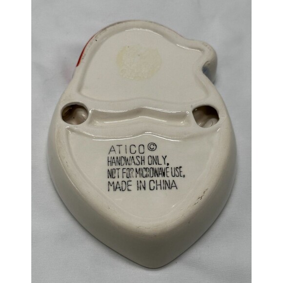 ATICO Santa Face- Divided Ceramic Christmas Candy/Trinket Dish - Ashtray - 5x7" - Picture 6 of 9